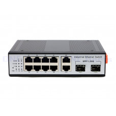 OHZ-P-2L8E-SFP-IDS 工業級千兆8光2電POE+SFP光電轉換器 工業級導軌式千兆2光10電SFP光纖收發器交換機 POE交換機